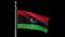 3D, Alpha channel Libyan flag waving on wind. Libya banner blowing soft silk