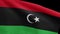 3D, Alpha channel Libyan flag waving on wind. Libya banner blowing soft silk