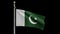 3D, Alpha channel Pakistani flag waving on wind. Close up Pakistan banner