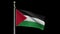 3D, Alpha channel Palestinian flag waving on wind. Palestine banner blowing