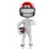 3d American football player with ball.