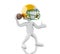 3d American football player with ball.