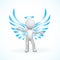 3D Angel logo image vector template