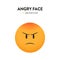 3d angry face icon. Vector illustration of an angry face with trendy and bright color gragient. Emoticon anger sign with frown