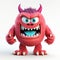 3d Angry Monster Illustration On White Background