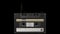 3d animated black audio cassette with tape animation
