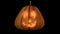 3d animated carved pumpkin halloween GOOFY face with candle light animation loop