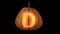 3d animated carved pumpkin halloween text typeface with candle light animation loop d