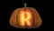 3d animated carved pumpkin halloween text typeface with candle light animation loop R