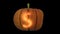 3d animated carved pumpkin halloween text typeface with candle light animation loop S