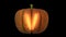 3d animated carved pumpkin halloween text typeface with candle light animation loop V