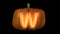 3d animated carved pumpkin halloween text typeface with candle light animation loop W