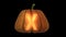 3d animated carved pumpkin halloween text typeface with candle light animation loop X