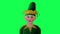 3D animated clown making a smile from front angle on green screen 3D people walking background chroma key Visual effect animation