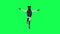 3D animated horse in tracksuit dancing and stomping from front angle on green screen 3D people walking background chroma key Visua