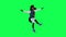 3D animated horse in tracksuit dancing and stomping from left angle on green screen 3D people walking background chroma key Visual
