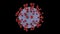 3d animated loop of single corona virus cell