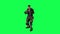 3d animated military soldier man rapping from opposite angle on green screen 3D people walking background chroma key Visual effect