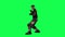 3d animated military soldier man rapping from right angle on green screen 3D people walking background chroma key Visual effect an