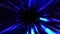 3d Animation with Blue Glowing Energy Light Effect on Dark Space Background. Jump to Lightspeed or Black Hole Abstract