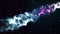 3D animation of colorful blue nebula with stars, space clouds and gas
