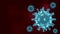 3D animation Coronavirus cell inside human body. COVID-19 cell in microscope view.