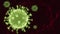 3D animation Coronavirus cell inside human body. COVID-19 cell in microscope view.