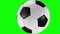 3D animation of durable soccer ball rolling across the screen.