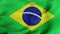 3D animation Flag Waving in slow motion Fill Frame - Brazil