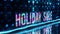 3D animation of HOLIDAY SALE colorful text word flicker light animation loop with digital effect background 4k 3d seamless looping