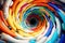 A 3D animation of a hypnotic spiral of colors mesmerizing motion