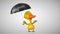 3D Animation if a fun duck with an umbrella