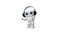 3D Animation of the Little Robot Dances in the Headphones Alpha Channel