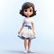 3d Animation Of Luna: Cartoonish Girl In White Dress