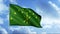 3D animation of moving flag on flagpole. Motion. Bright flag on blue sky background. Patriotic Flag of Adygea