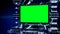 3d animation news reporting screen television or media program interface with mechanical stage chroma key green screen background