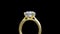 3d animation presentation of a gold ring with a diamond