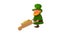 3D Animation of Saint Patrick and with Cart with Alpha Channel