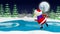 3D Animation Santa on the Skates