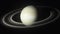 3d Animation of Saturn and a spacecraft orbiting the planet