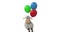 3d animation sheep flies on the balloons