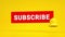 3d animation of subscribe inscription on red and notification bell