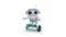 3d Animation White Robot on Scooter with Alpha Channel