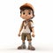 3d Animation Of Young Boy Walking In Adventure Themed Style