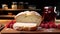 3d Ar Image: Sourdough Bread And Raspberry Jam On Wooden Surface