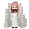 3D Arab cartoon character, hundred dollar bills