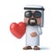 3d Arab holding a red heart