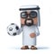 3d Arab sheik holds a football