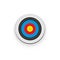 3d archery target, front view vector illustration. Realistic isolated empty round dartboard with yellow center bullseye