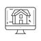 3d architecture visualization line icon vector illustration